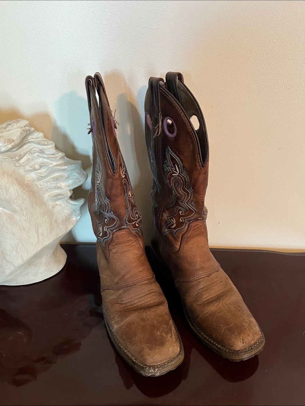 Double H Brown Leather Women's Western Cowboy Boots